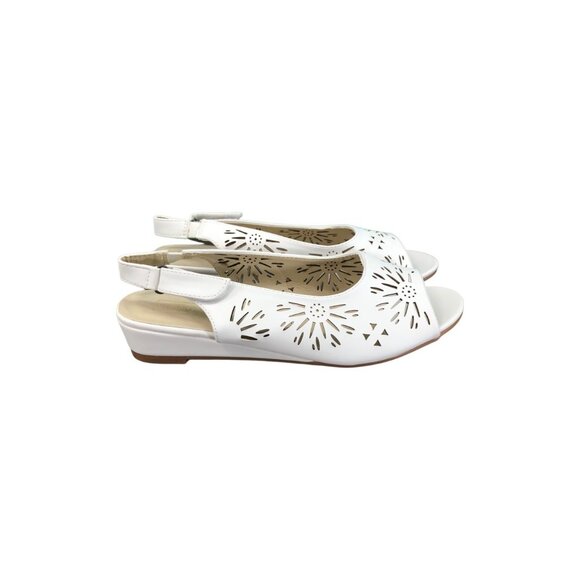 Beacon Comfort-Well Shoes 10 M Slingback Cut Out Sandal White New - Picture 5 of 9